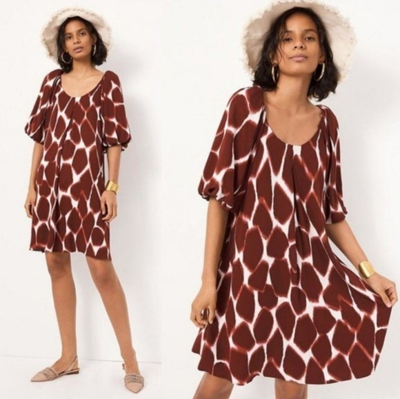 Anthropologie Corey Lynn Calter Giraffe Tunic Dress Size L - Picture 1 of 13